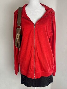 Armani Exchange Red Zip Hoodie Men’s XL Lightweight Casual Jacket